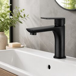 Durable Black Bathroom Basin Mixer Tap for Modern Sinks
