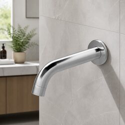 Stylish Wall-Mounted Bath Spout Tap in Chrome Silver