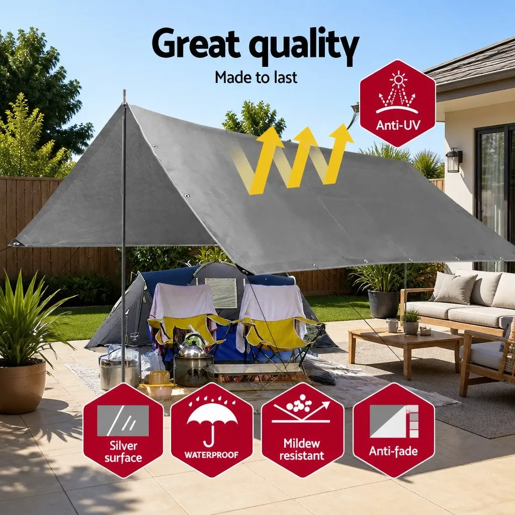 Heavy Duty Poly Tarp High-density Polyethylene 3.6x6m Silver-Black