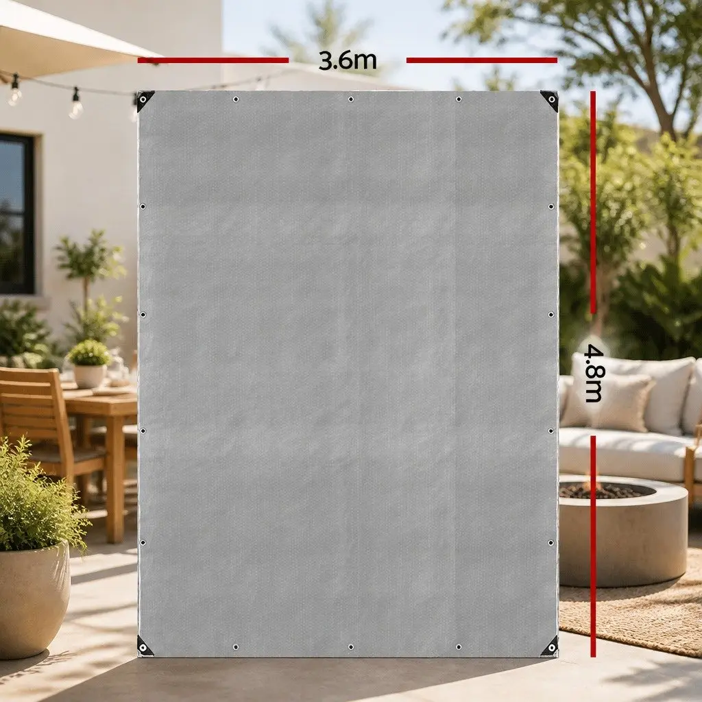 Heavy Duty Poly Tarp 3.6x4.8m Silver Black