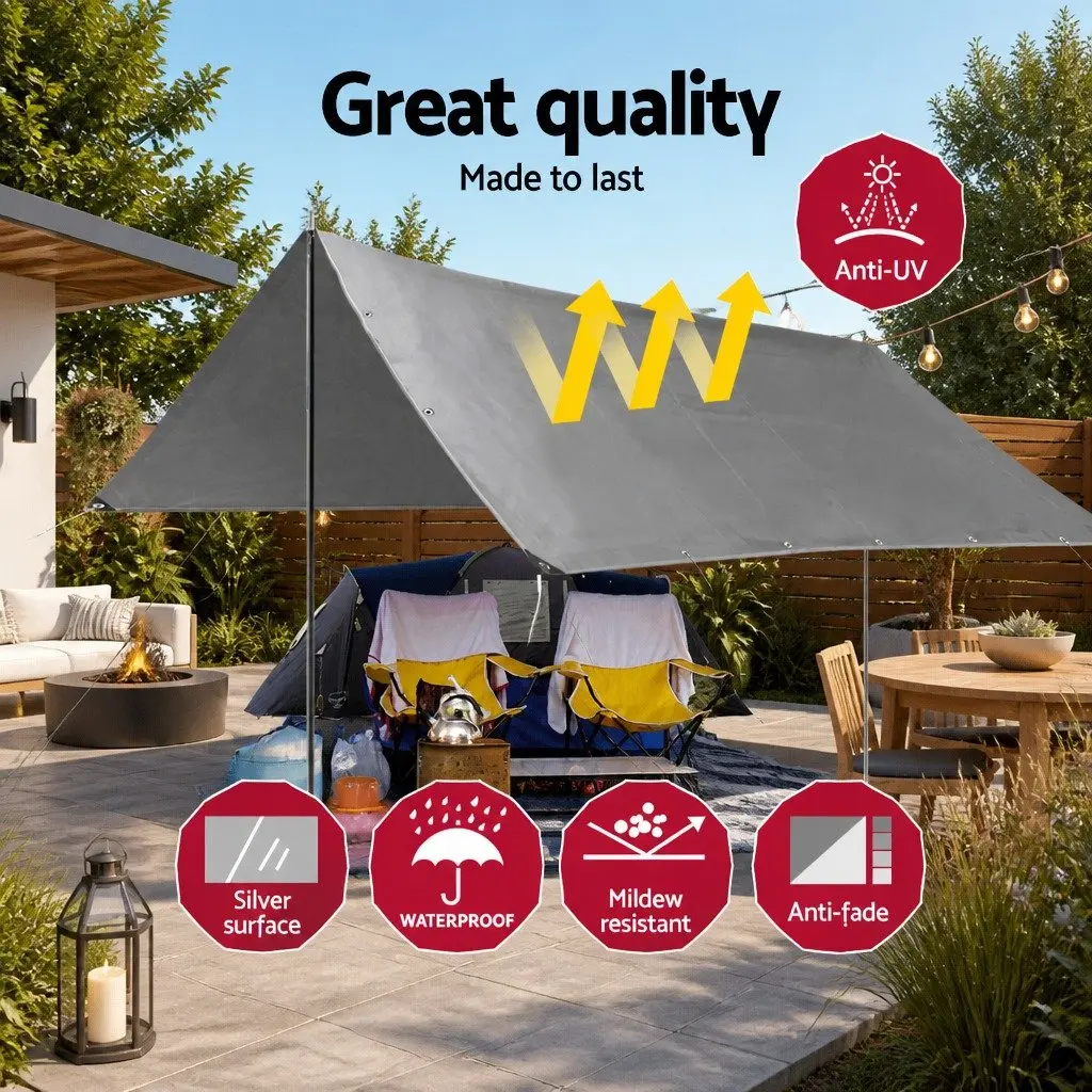 Heavy Duty Poly Tarp 3.6x4.8m Silver Black