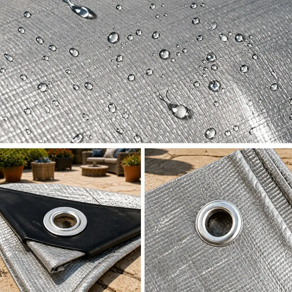 Heavy Duty Poly Tarp 3.6x7.3m Silver-Black