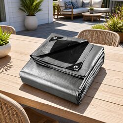 Heavy Duty Black Poly Tarp 3m x 4.5m Waterproof Cover