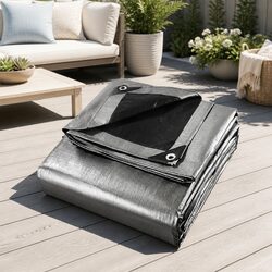 Heavy Duty Silver Poly Tarp 6m x 7.3m for Outdoor Use