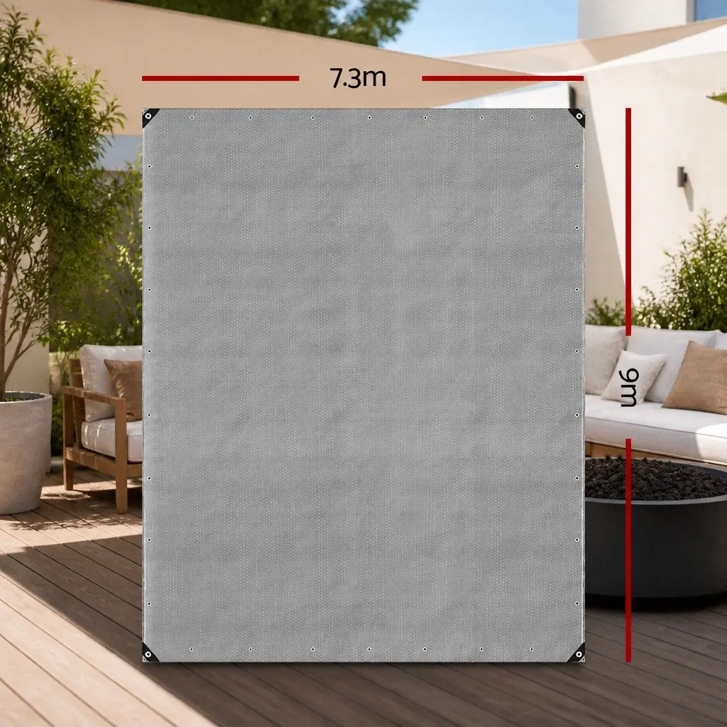 Heavy Duty Poly Tarp 7.3x9m Black Waterproof Cover