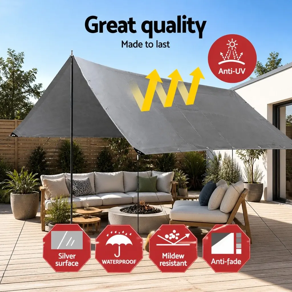 Heavy Duty Poly Tarp 7.3x9m Black Waterproof Cover