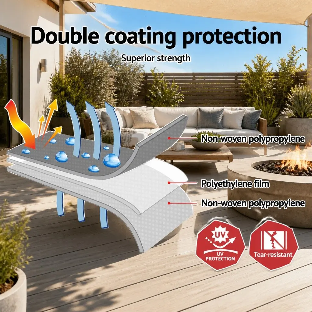 Heavy Duty Poly Tarp 7.3x9m Black Waterproof Cover