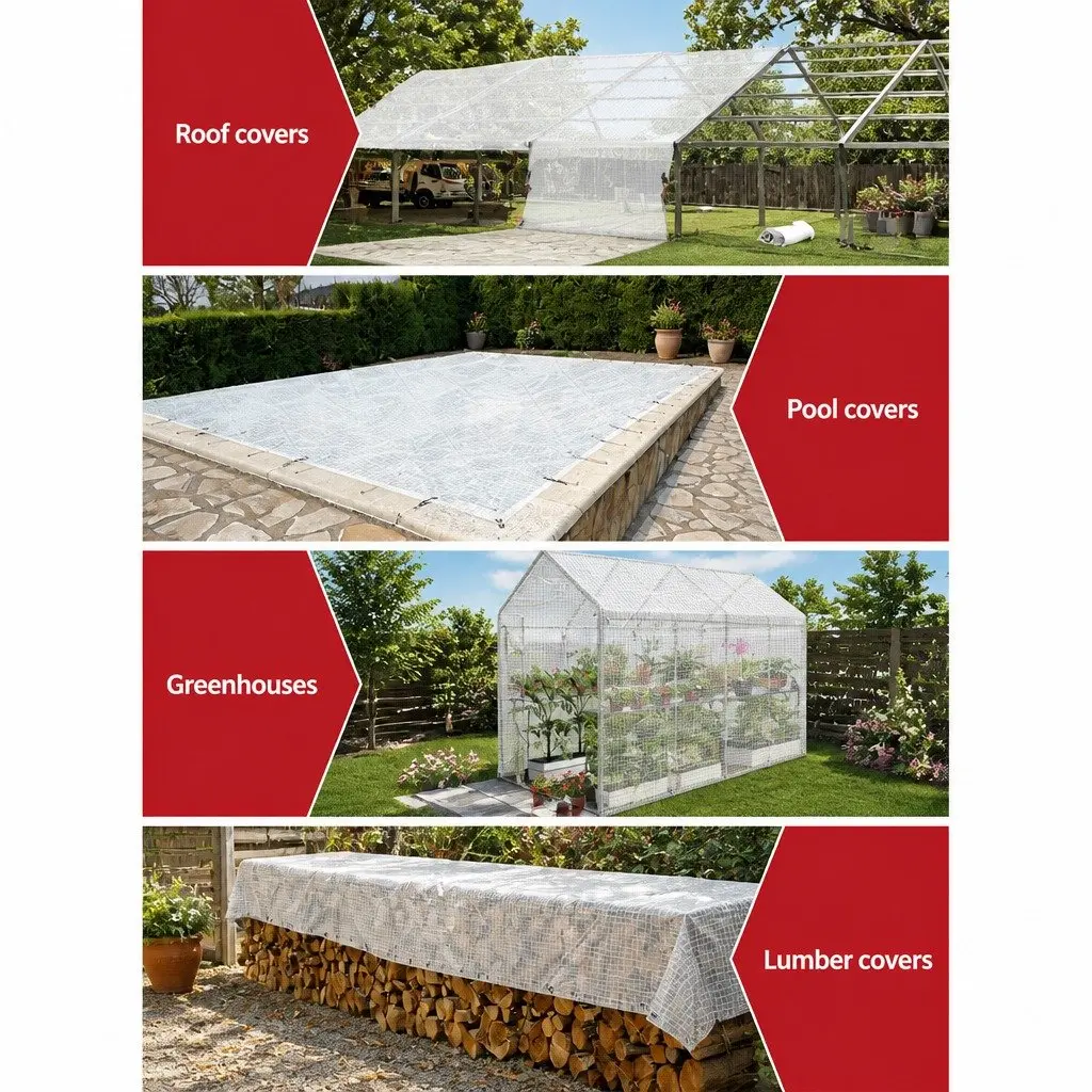 Poly Tarp PE 2x3m Clear Waterproof Heavy Duty UV Resistant