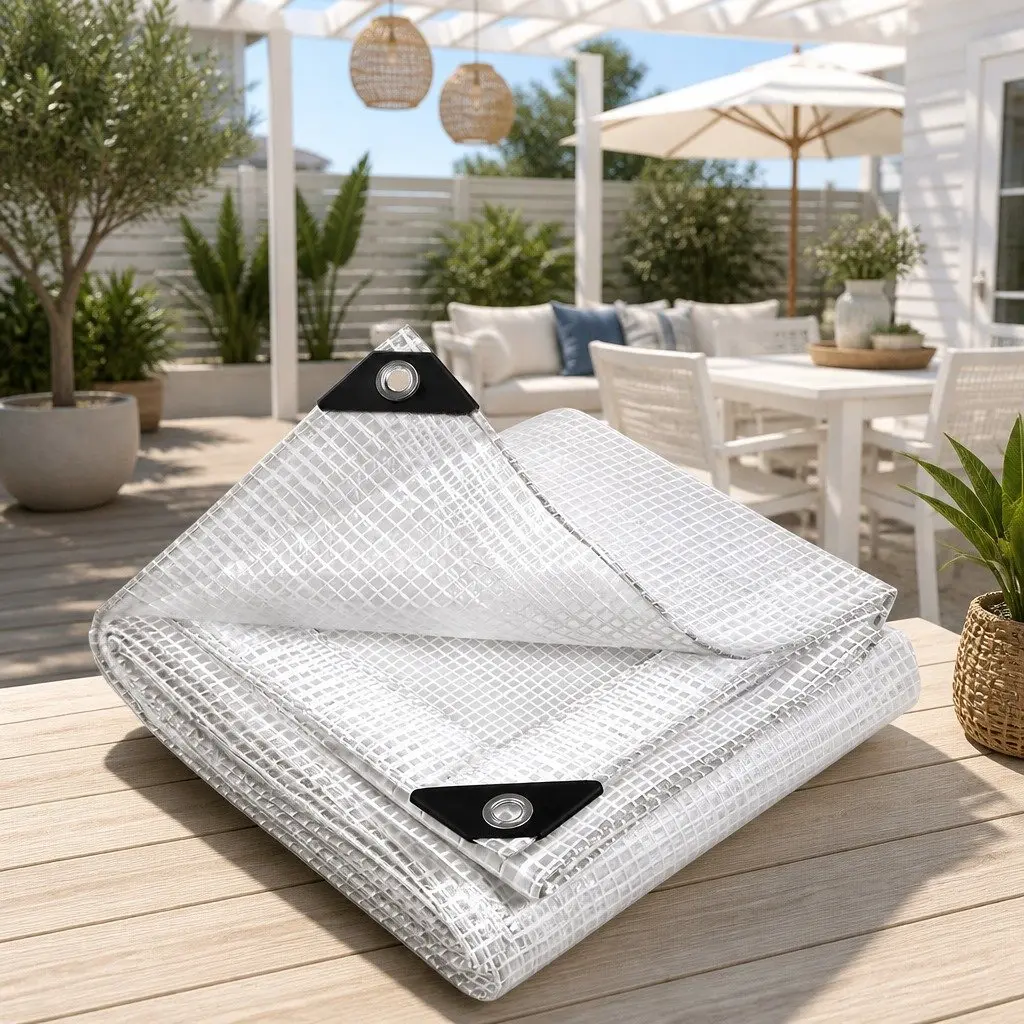 Heavy-Duty 4x6m Waterproof Clear Poly Tarp