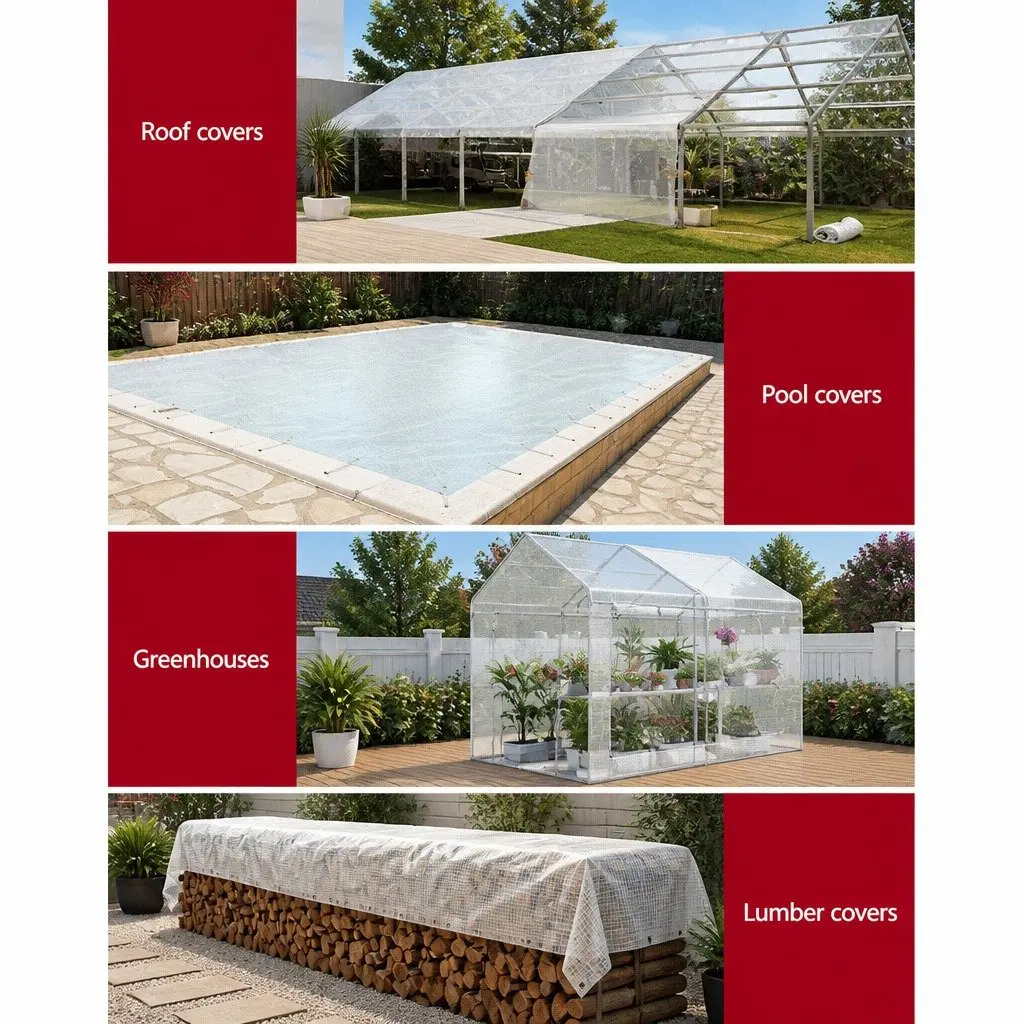 Heavy-Duty 4x6m Waterproof Clear Poly Tarp
