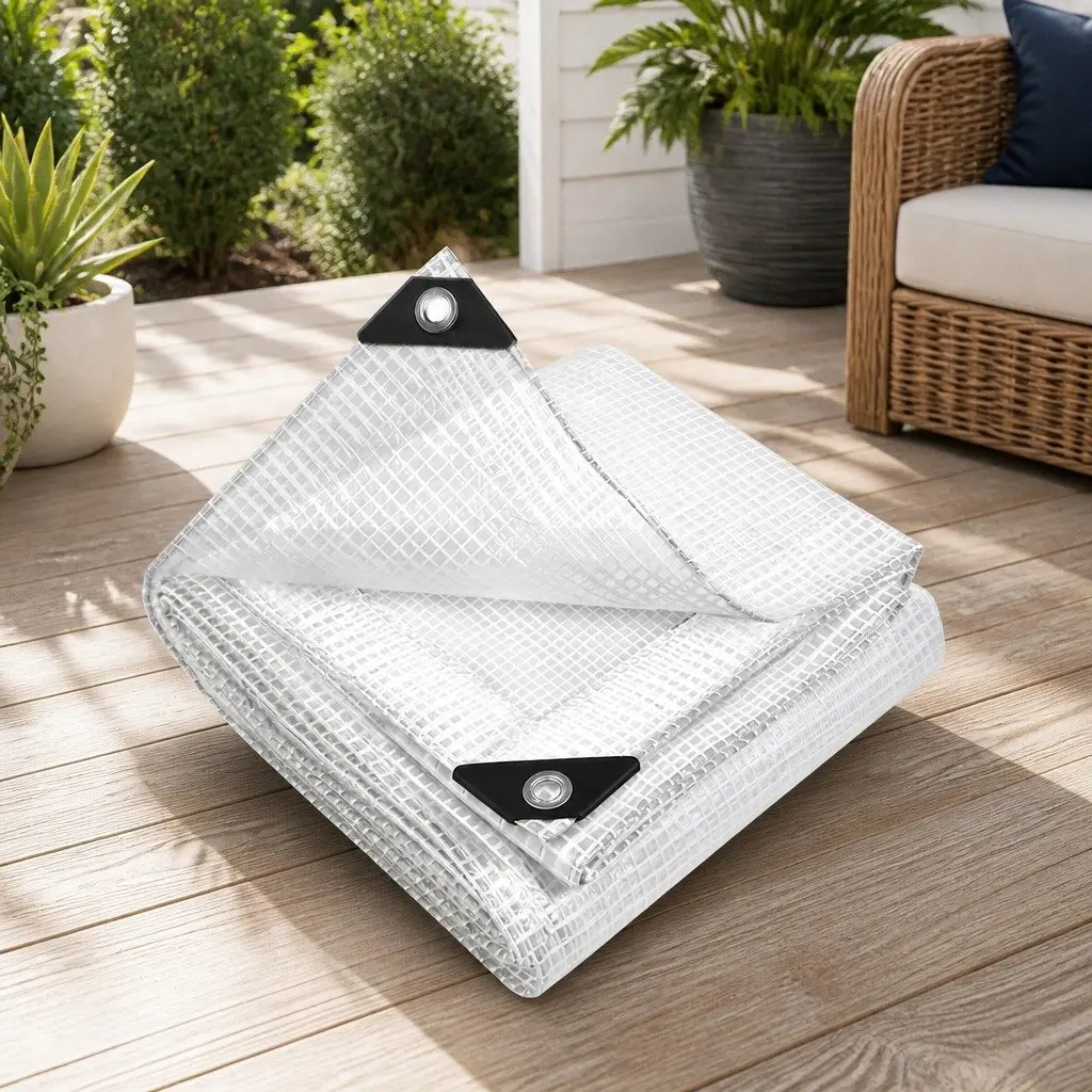 Poly Tarp PE 6x9m Clear Waterproof Heavy Duty Camping Cover