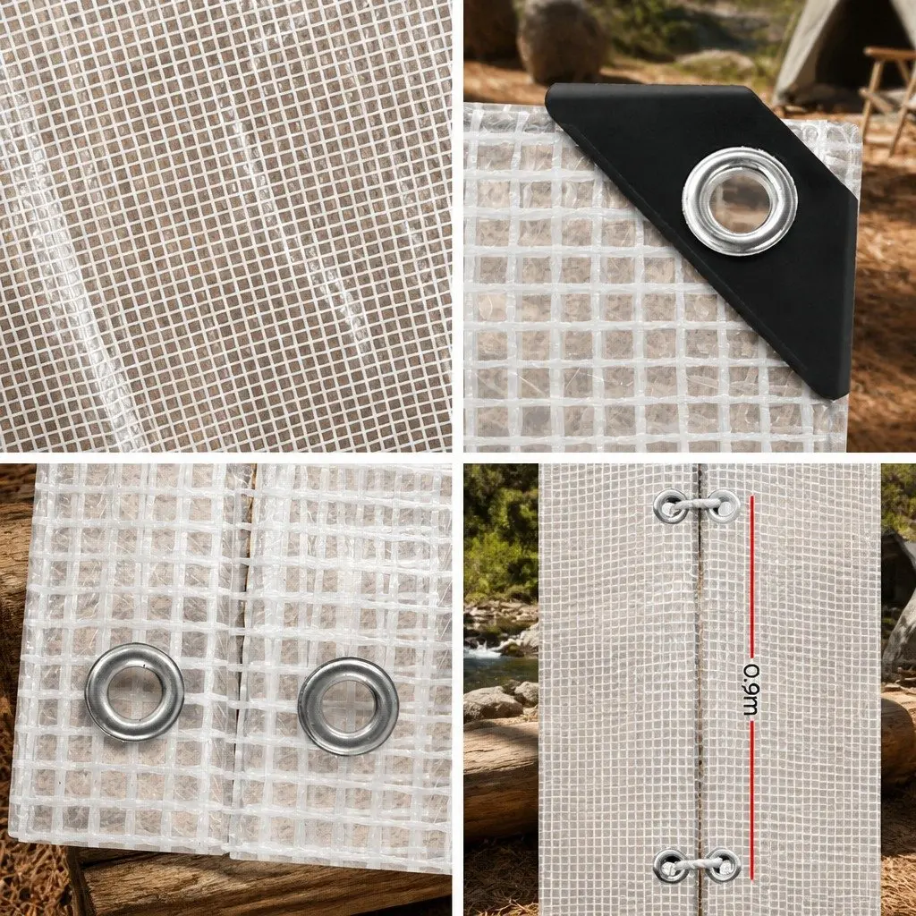 Heavy Duty Poly Tarp PE 9x12m Clear Waterproof