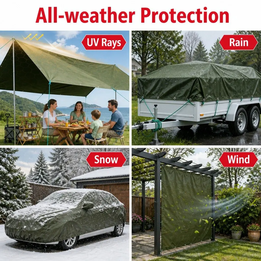 Heavy Duty Tarp 600gsm Canvas 2x3m Green