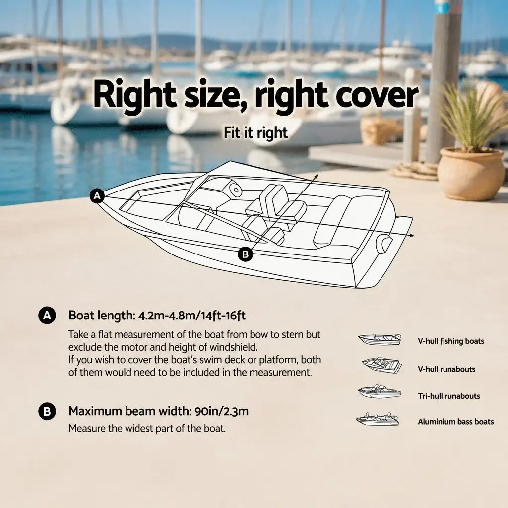 14-16ft Boat Cover with 600D Polyester