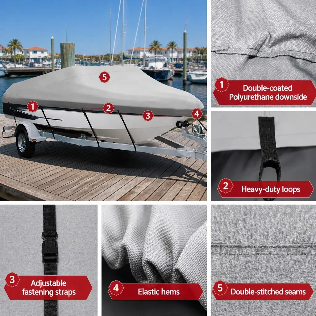 14-16ft Boat Cover with 600D Polyester