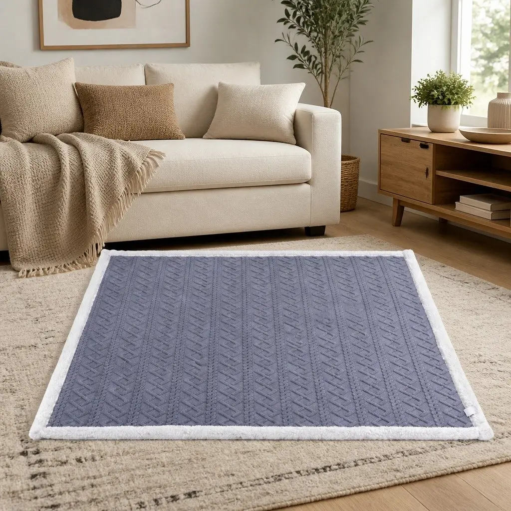Double-Sided Fleece Throw Blanket 152x203cm Lightweight Cosy Sofa Bed Blanket