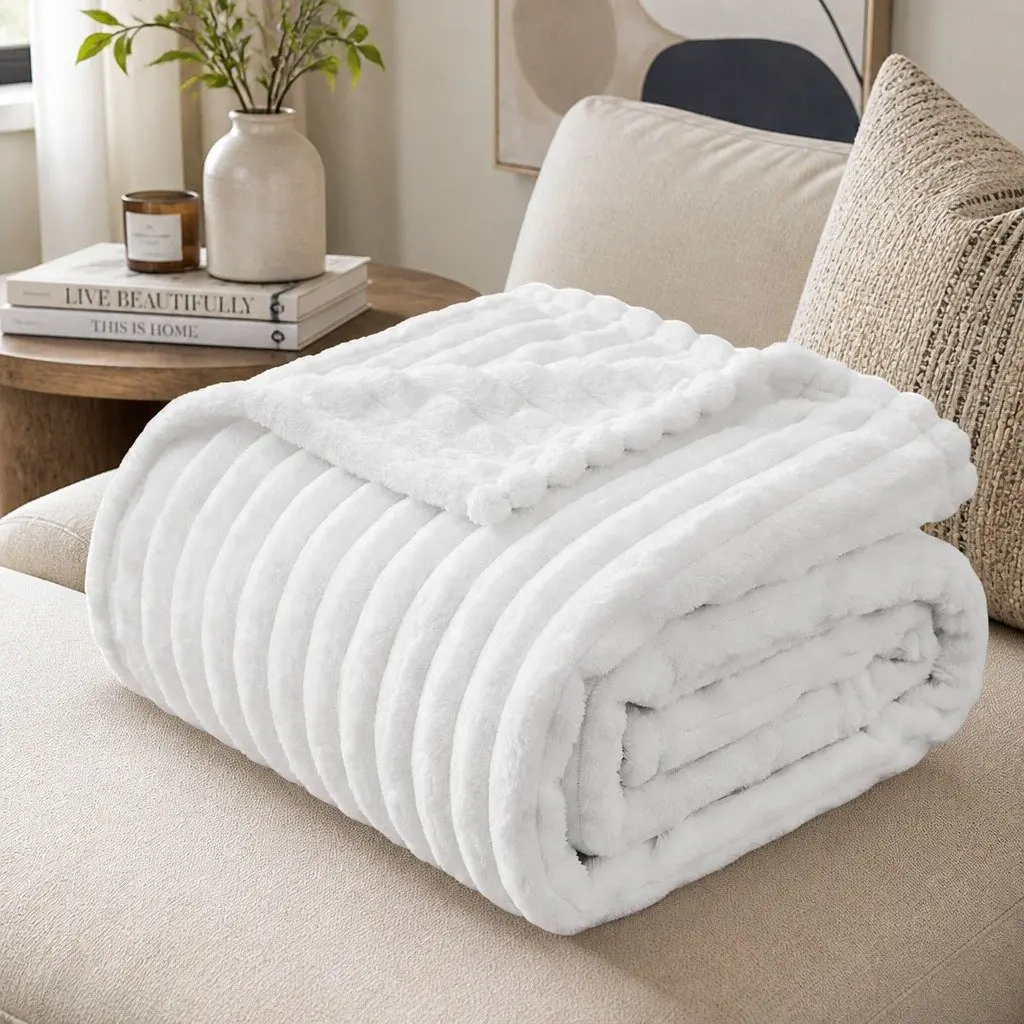 Throw Blanket 152x203cm Queen Fleece Lightweight Cosy Sofa Couch Bed Layer