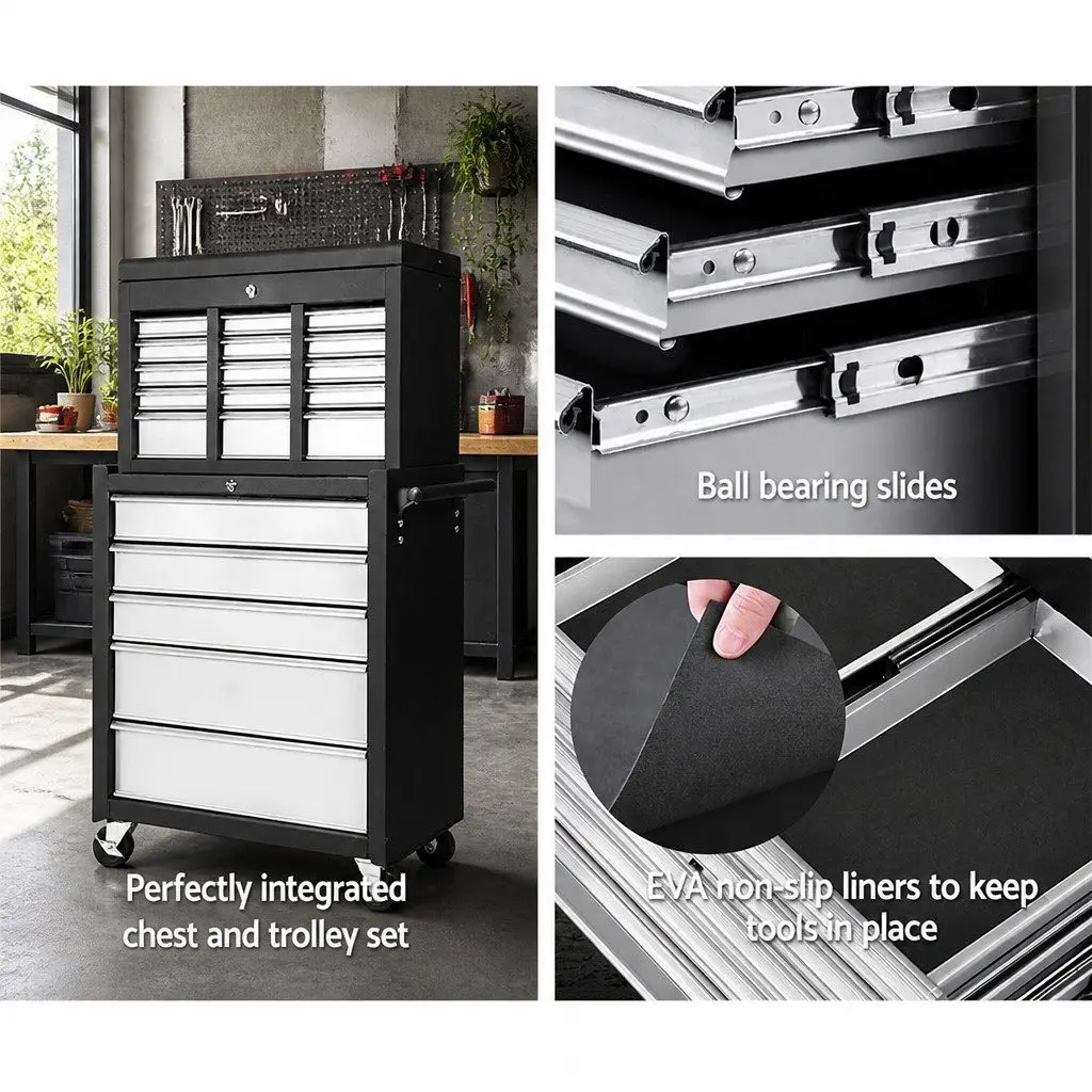 14 Drawer Tool Box Cabinet Chest on Wheels