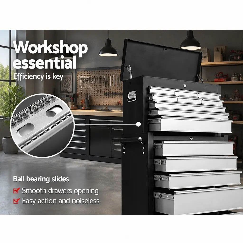 14 Drawer Tool Box Cabinet Chest on Wheels