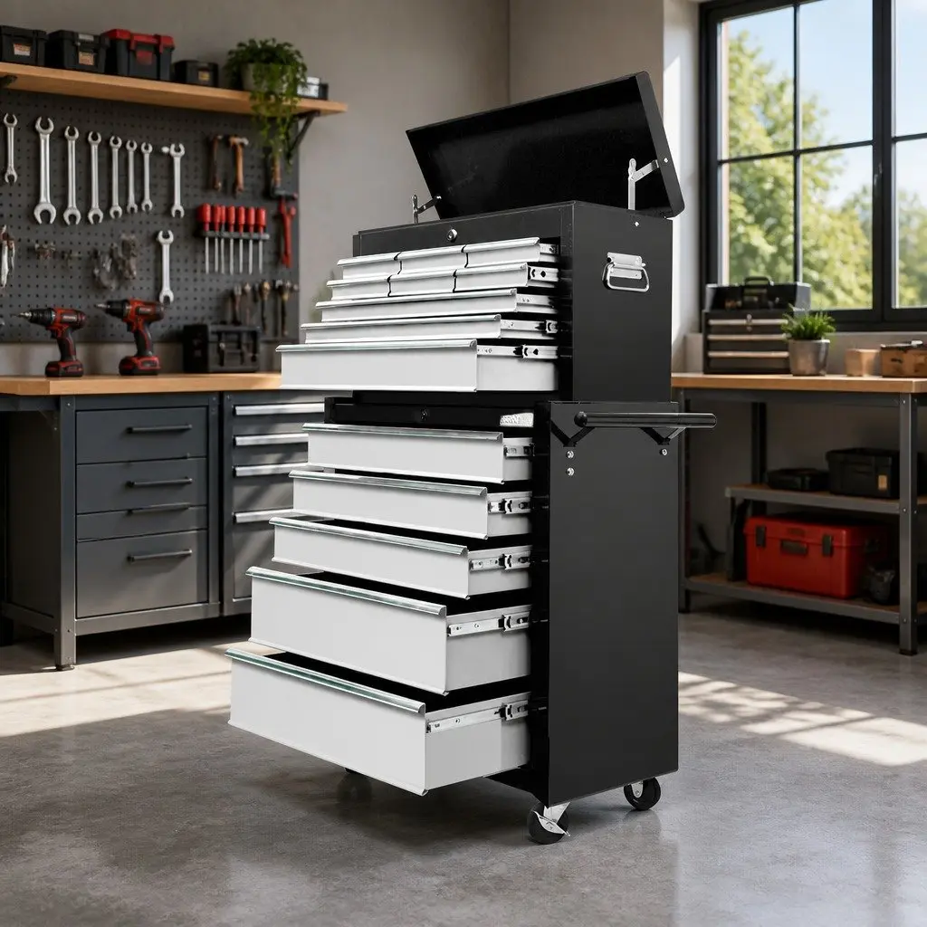 14 Drawer Tool Box Cabinet Chest on Wheels