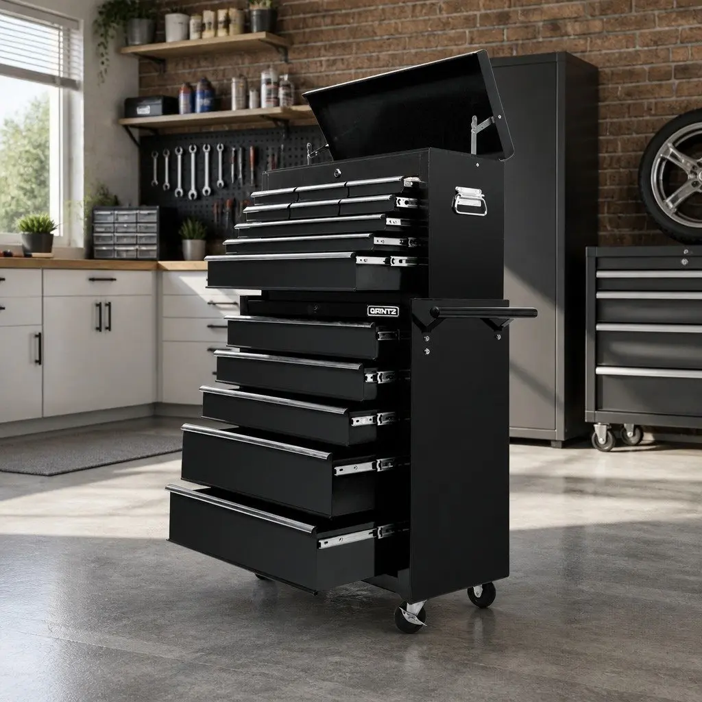 14 Drawer Tool Box Cabinet with Mobile Trolley