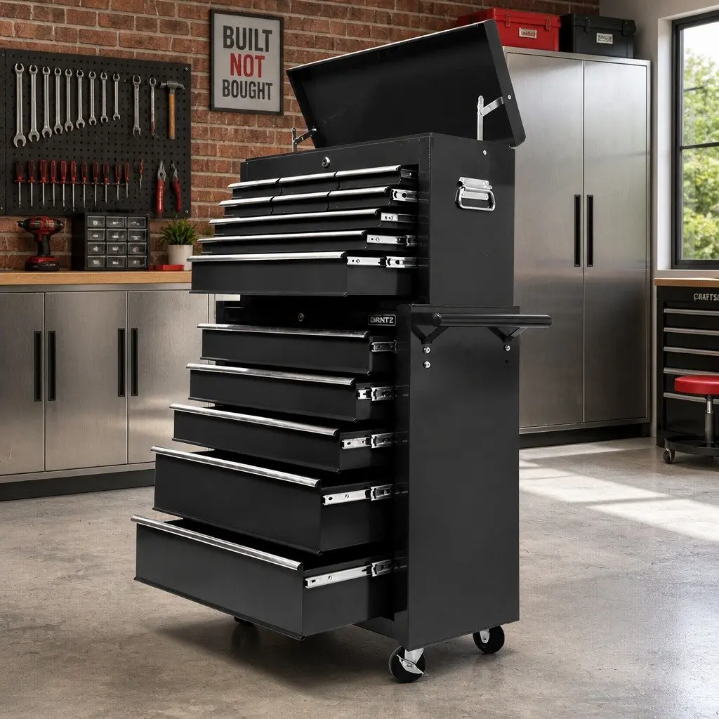 14 Drawer Tool Box Cabinet with Mobile Trolley