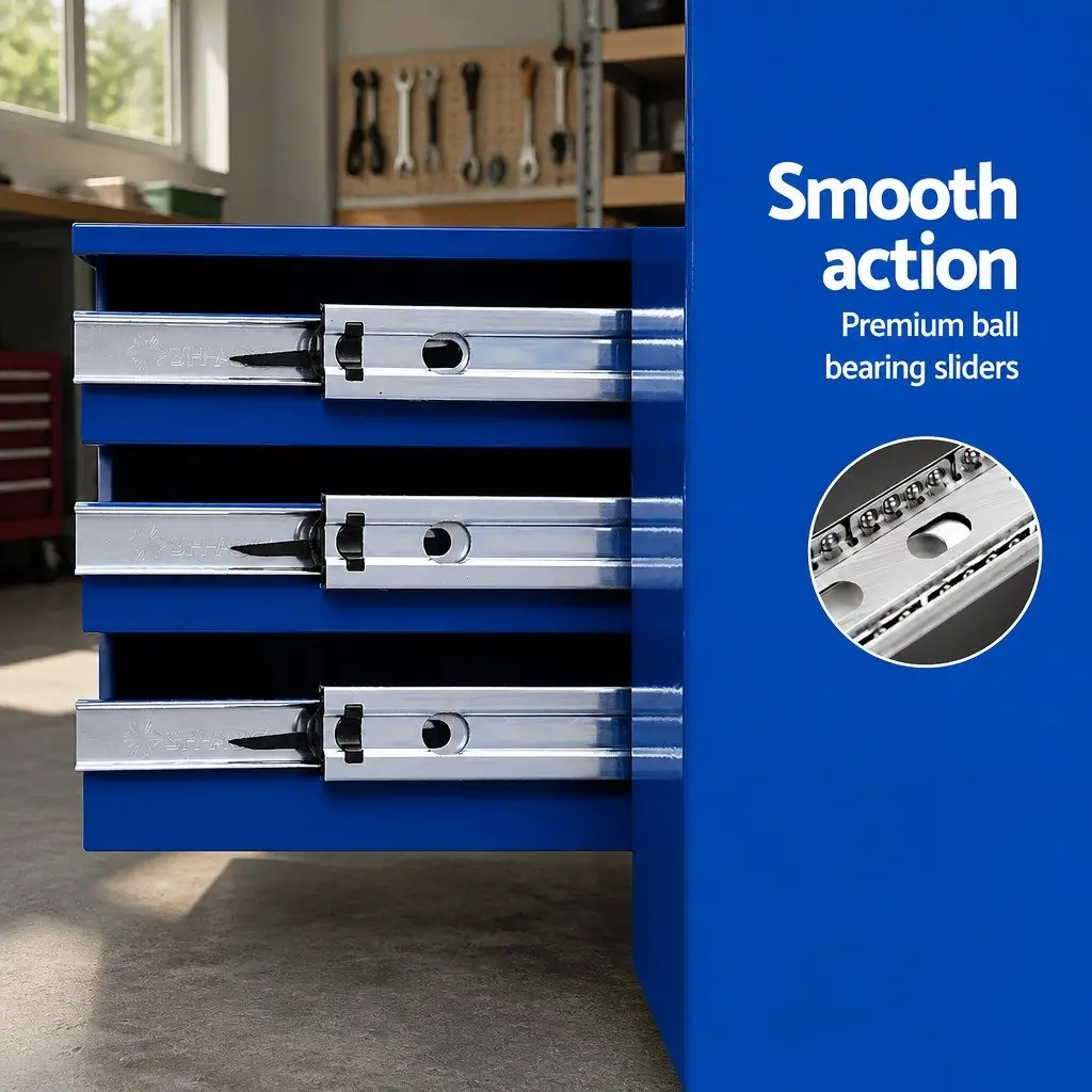 Tool Cabinet Steel 16 Drawers Blue
