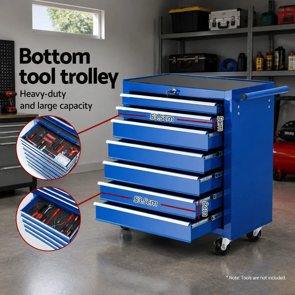Tool Cabinet Steel 16 Drawers Blue