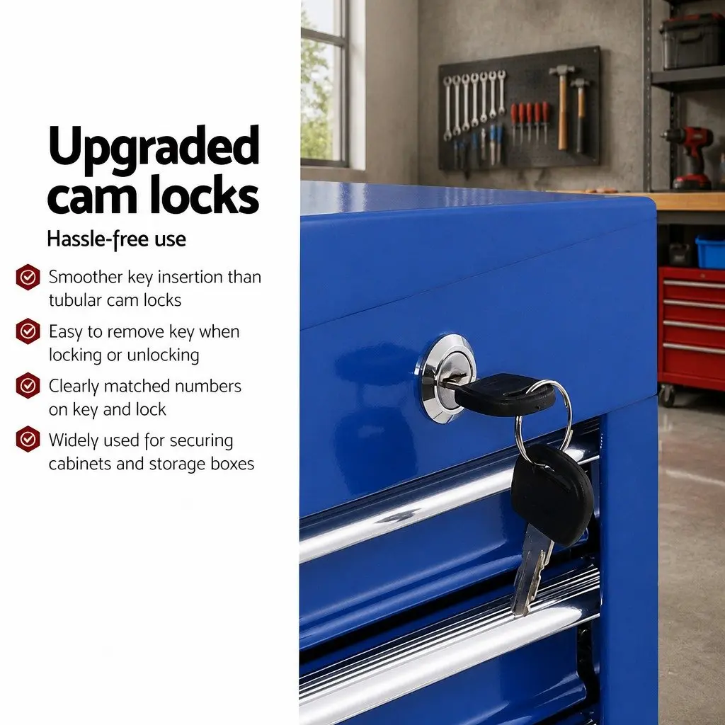 Blue Steel 17 Drawer Tool Box Cabinet Trolley