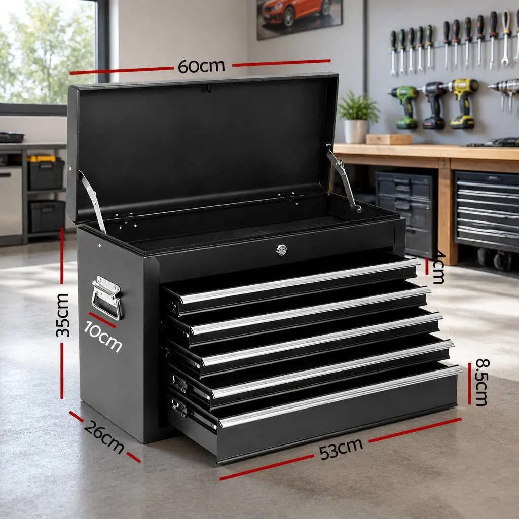 Tool Chest Steel 60cm Black 5 Drawer