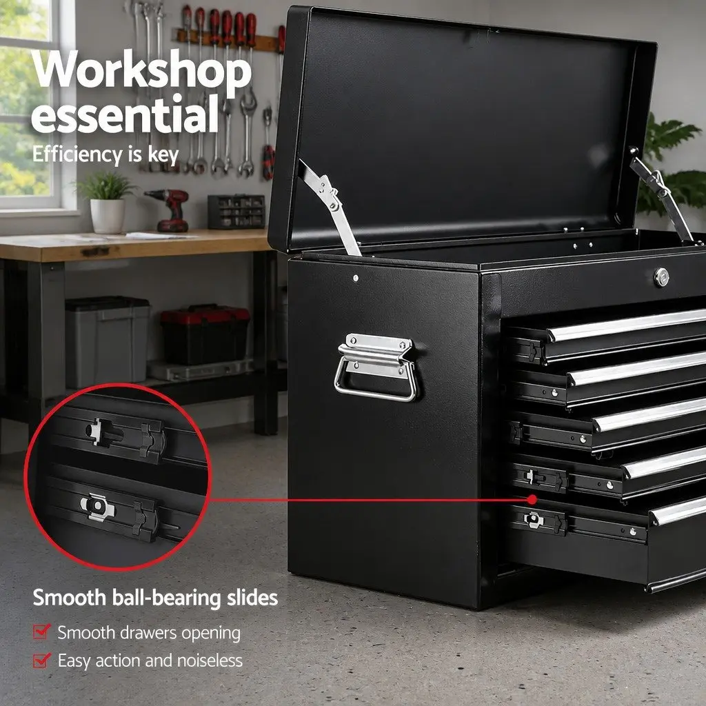 Tool Chest Steel 60cm Black 5 Drawer