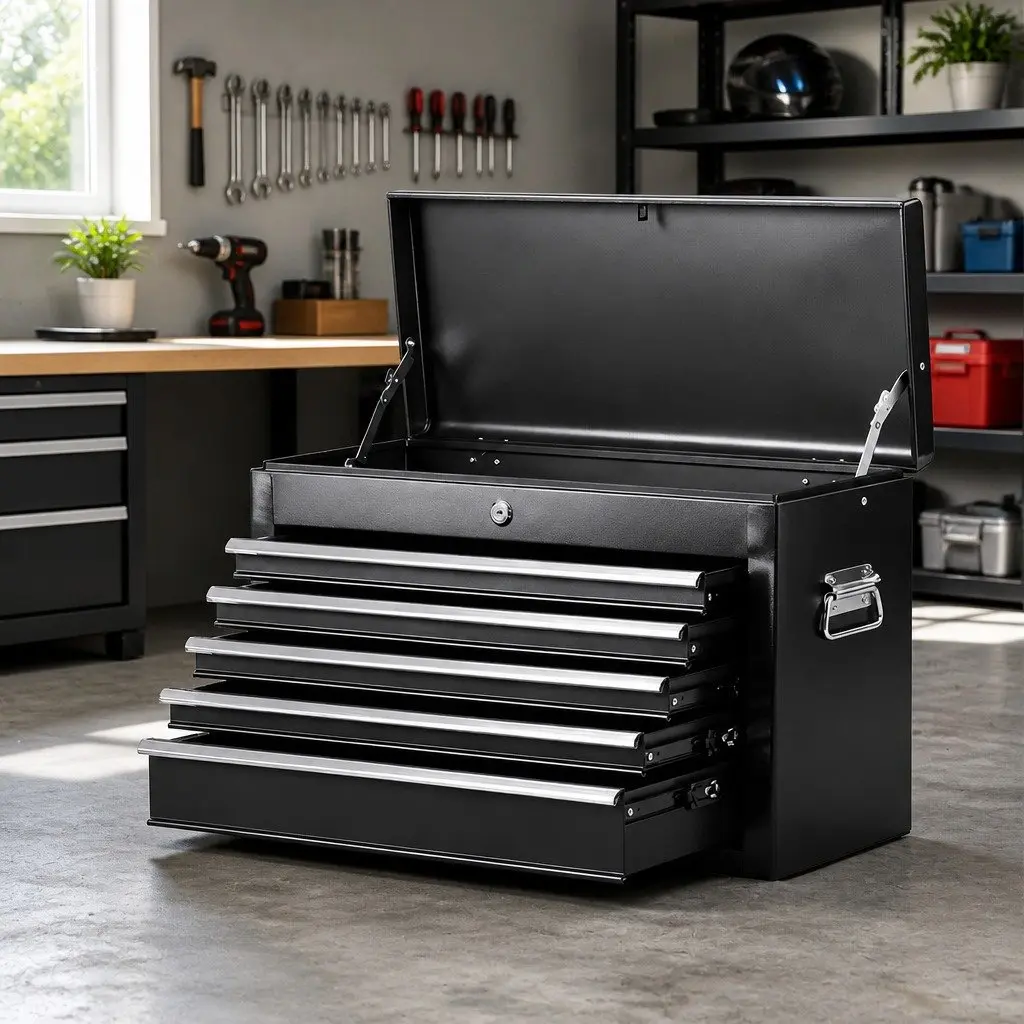 Tool Chest Steel 60cm Black 5 Drawer