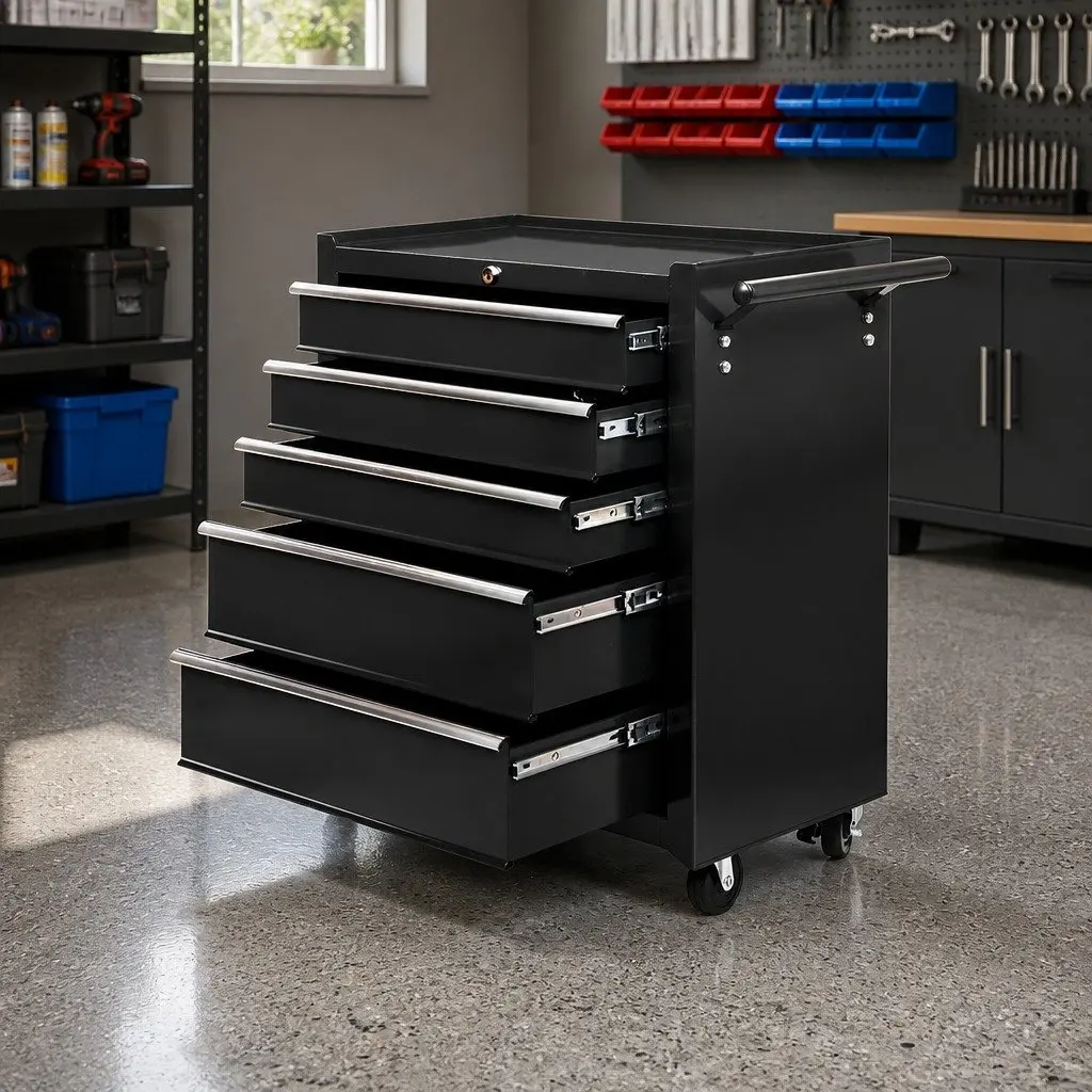 5 Drawer Tool Box Trolley with Lockable Castors