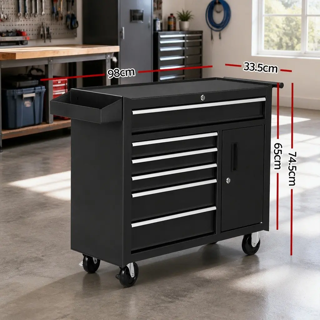 6 Drawer Tool Box Chest Cabinet with Wheels
