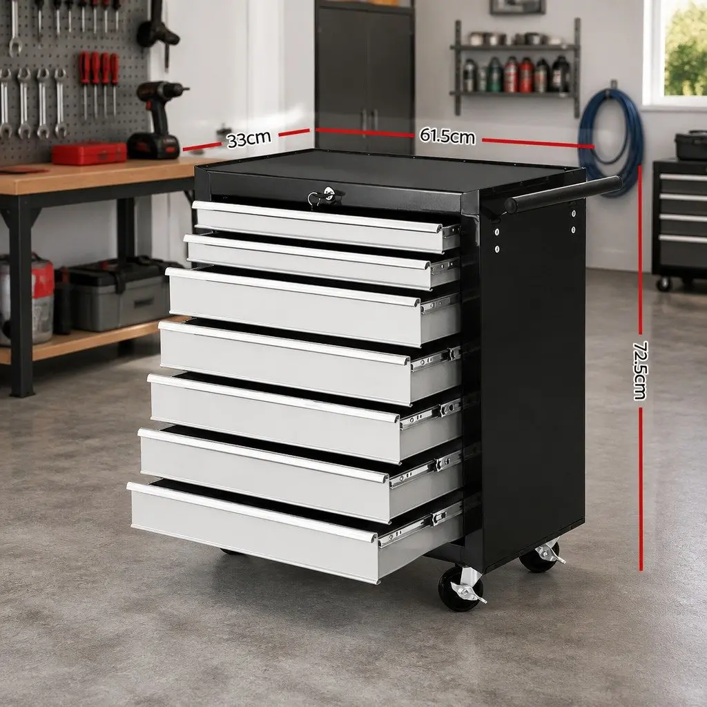 7 Drawer Tool Storage Trolley for Garages