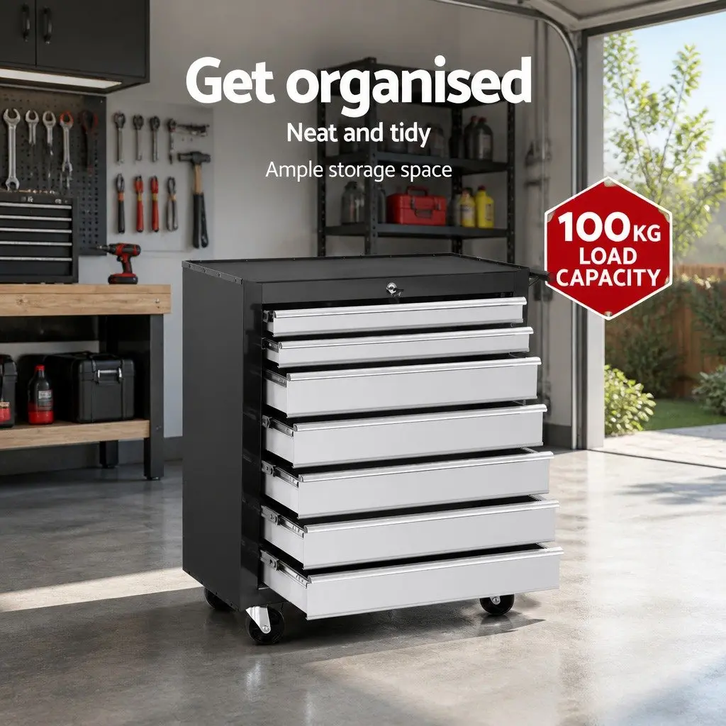7 Drawer Tool Storage Trolley for Garages
