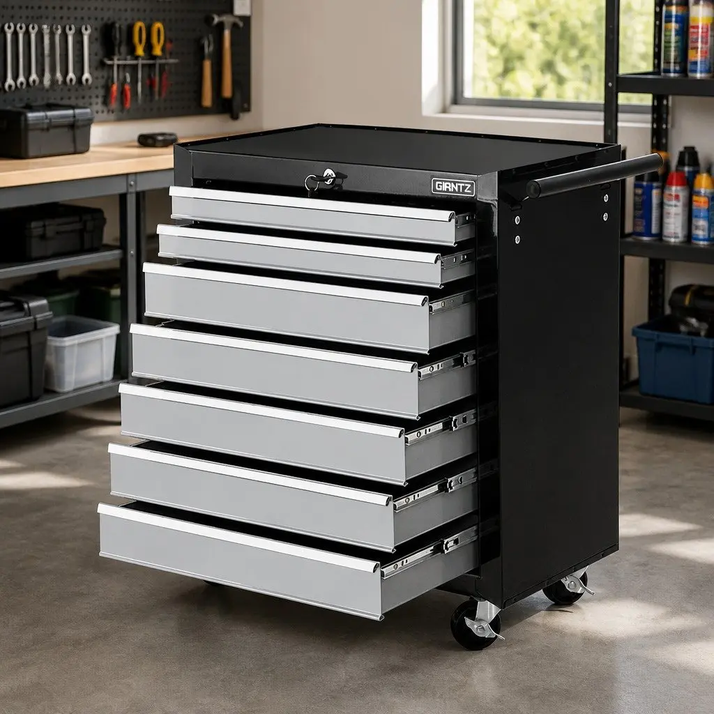 7 Drawer Tool Storage Trolley for Garages