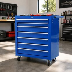 Durable 7 Drawer Tool Box Cabinet with Smooth Operation