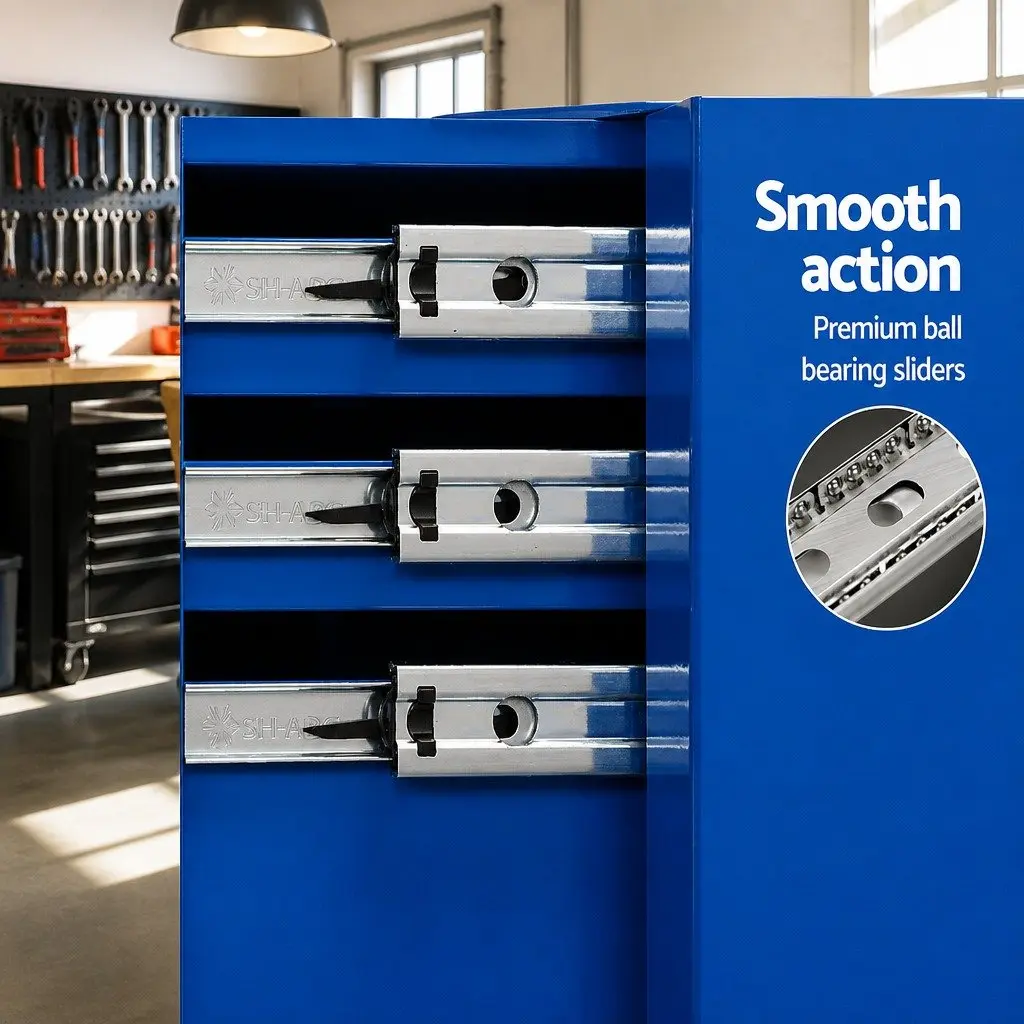 7 Drawer Tool Box Cabinet with Smooth Operation