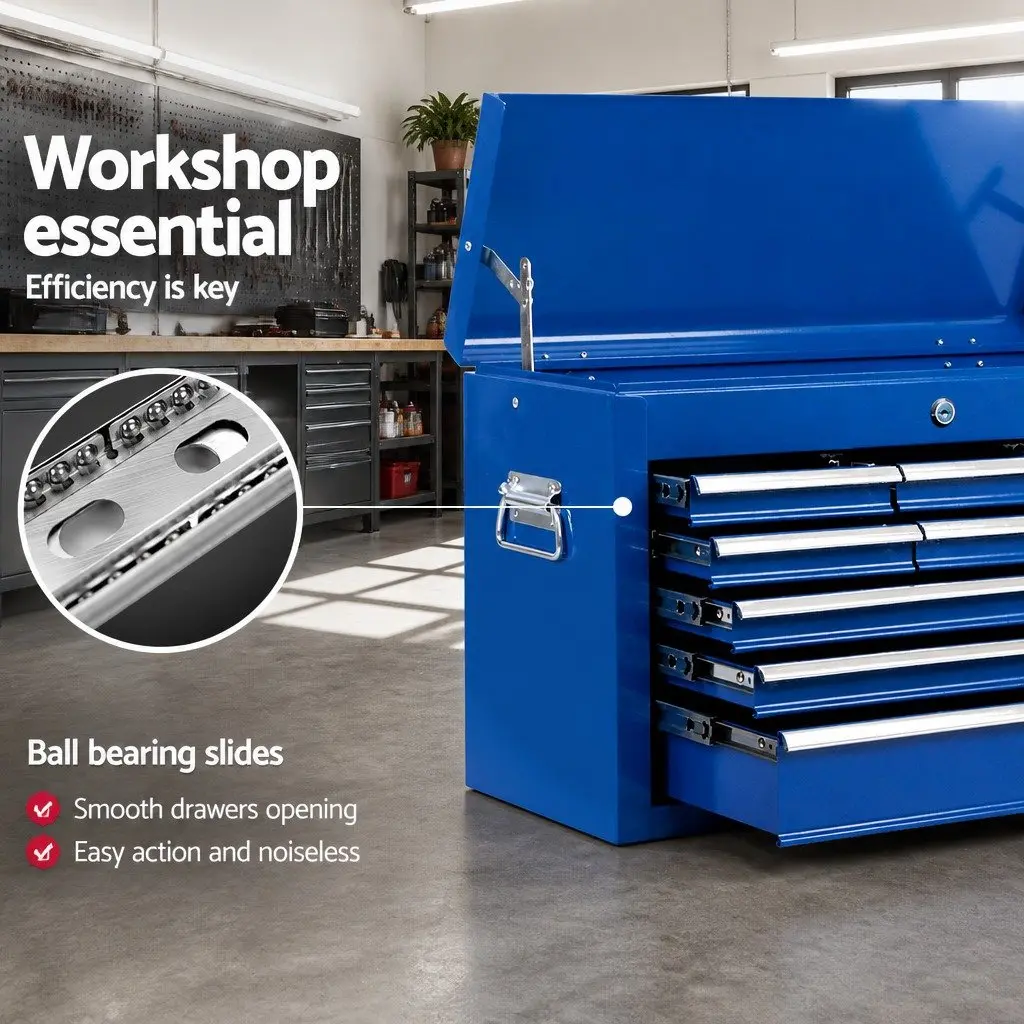 Blue Steel 9 Drawer Tool Storage Cabinet for Workshop