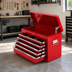 9 Drawer Tool Box Cabinet Chest Storage Organiser Garage Workshop Red Steel