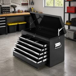 Heavy-Duty 9 Drawer Tool Box Cabinet in Black