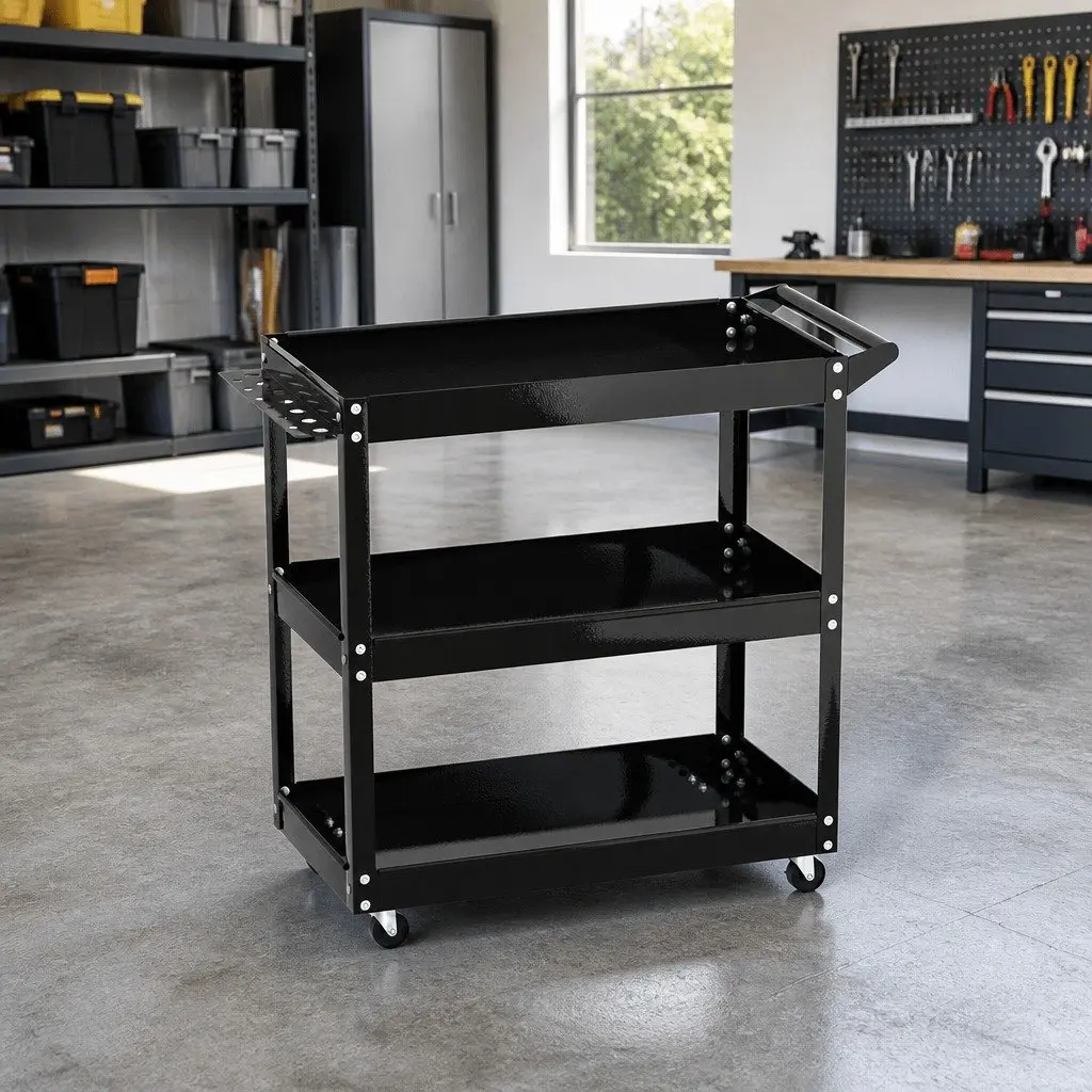 3-Tier Tool Cart for Garage & Workshop Storage