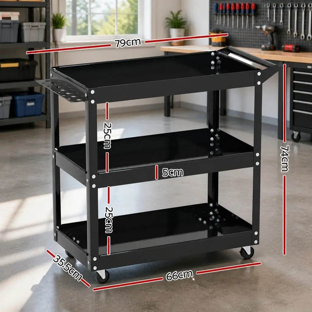 3-Tier Tool Cart for Garage & Workshop Storage