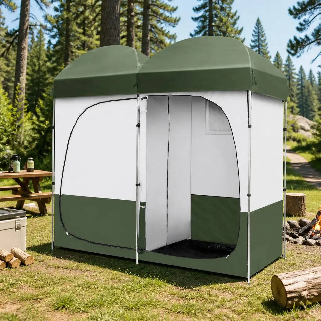 Portable Shower Tent 190T Polyester 224x114x212cm Green