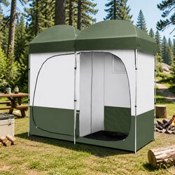 Double-Sided Camping Shower and Changing Tent