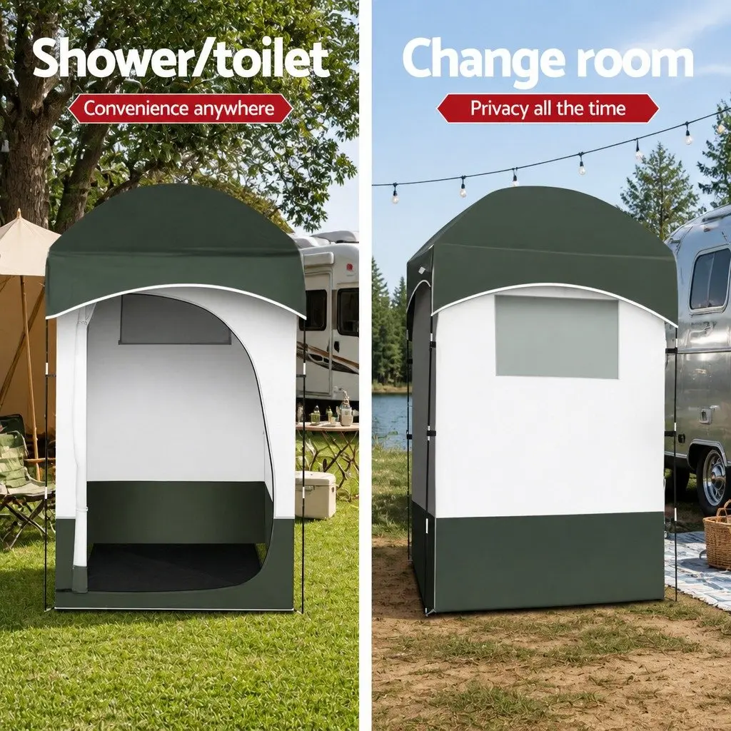 Portable Toilet Shower Tent Set 20L Grey Green Fibreglass Polyester 1-2 Person