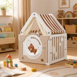 Kids Play Tent Castle Playhouse with Floor Mat Indoor Outdoor Imaginative Play