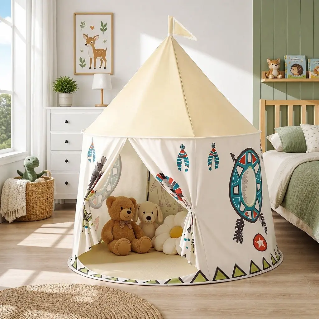 Kids Play Tent Castle with Window & Door, 115cm