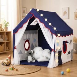 Sturdy Kids Play Tent with Mat and String Lights 134x103cm